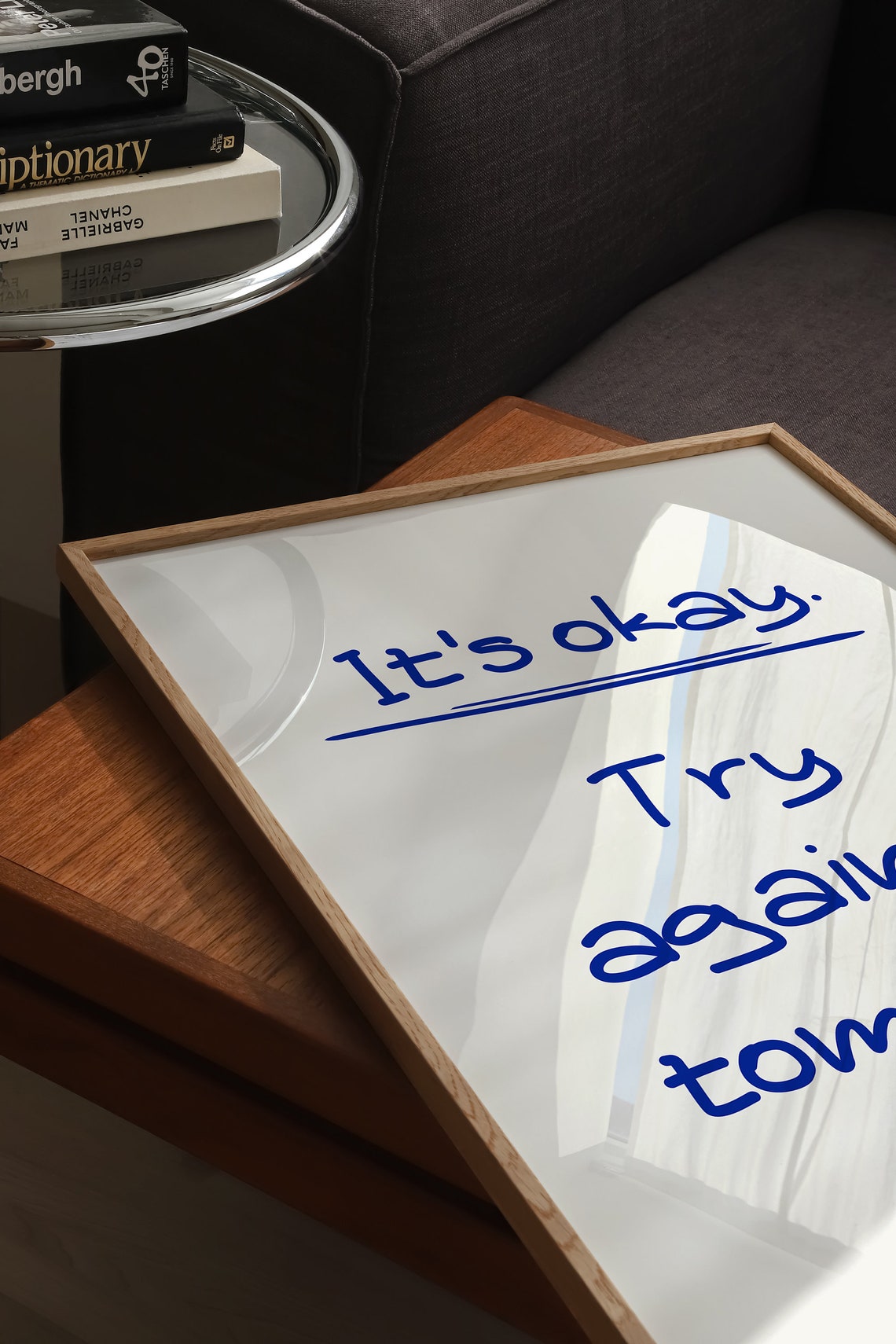 Its Okay Try Again Tomorrow Print Trendy Retro Aesthetic Print Self Affirmation Poster Motivational Quotes Poster Bedroom Wall Decor - Image 2