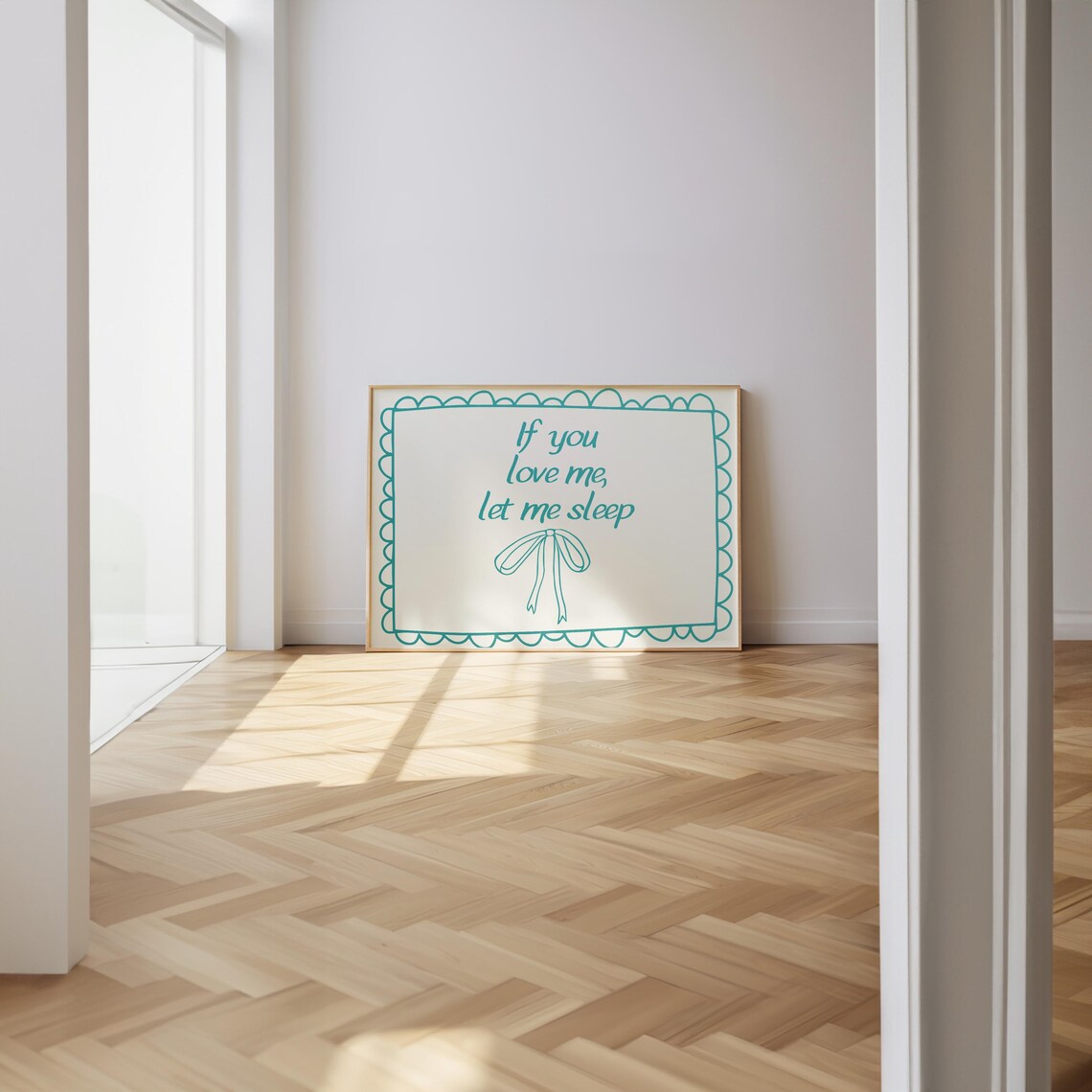 If You Love Me Let Me Sleep Teal Scalloped Bedroom Quote Wall Art - Image 5