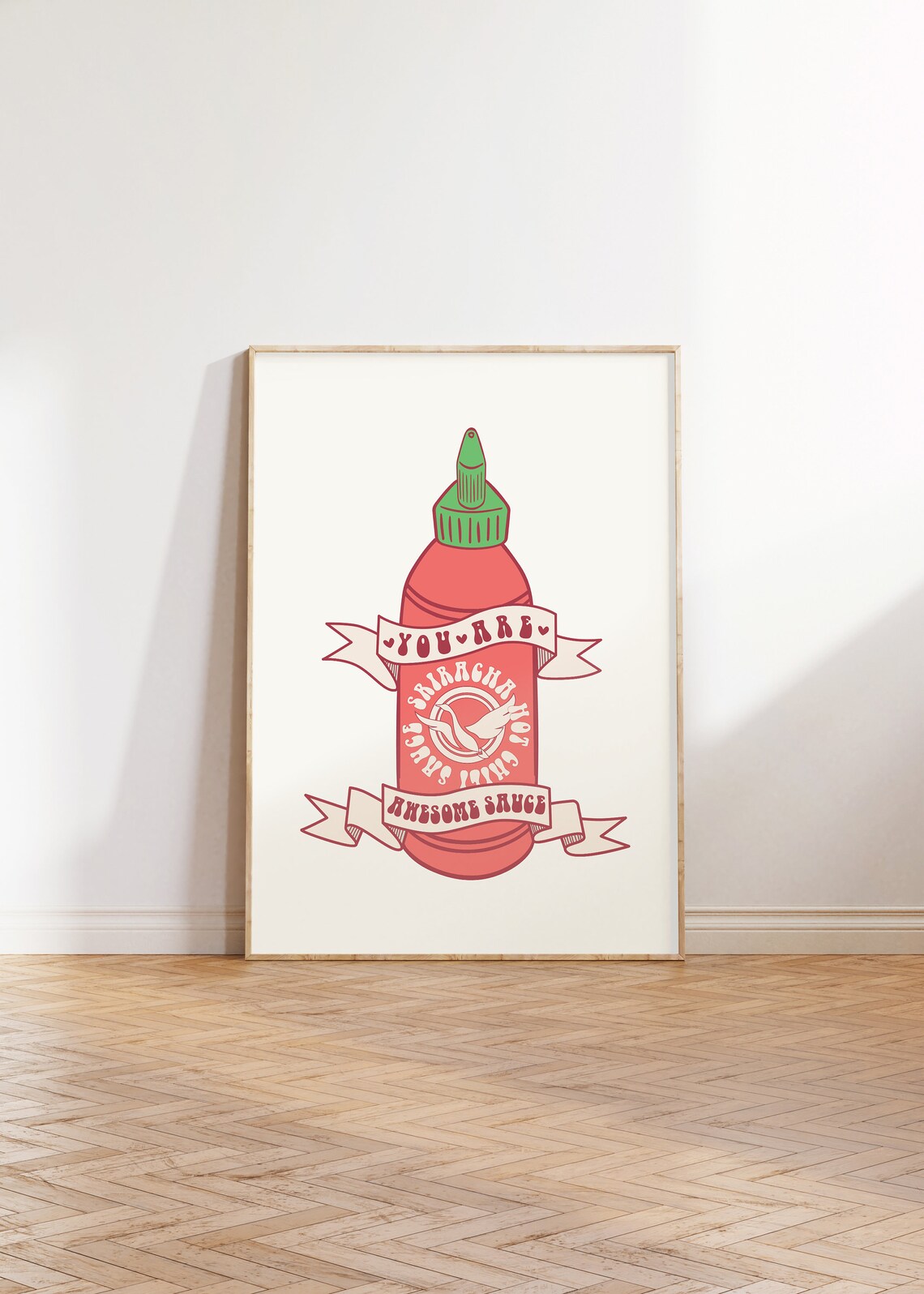 Sriracha You Are Awesome Sauce Funny Hot Sauce Kitchen Wall Art - Image 4