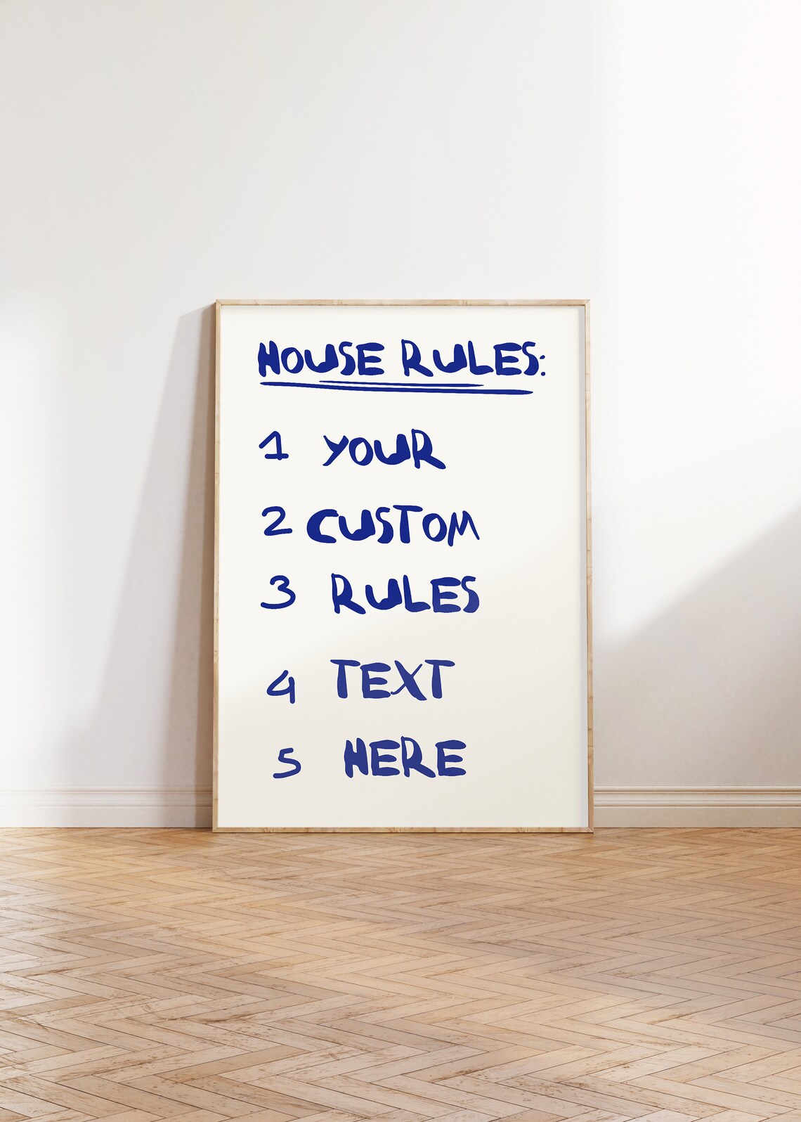 Custom Home Rules Handwritten Apartment Art Print - Image 3