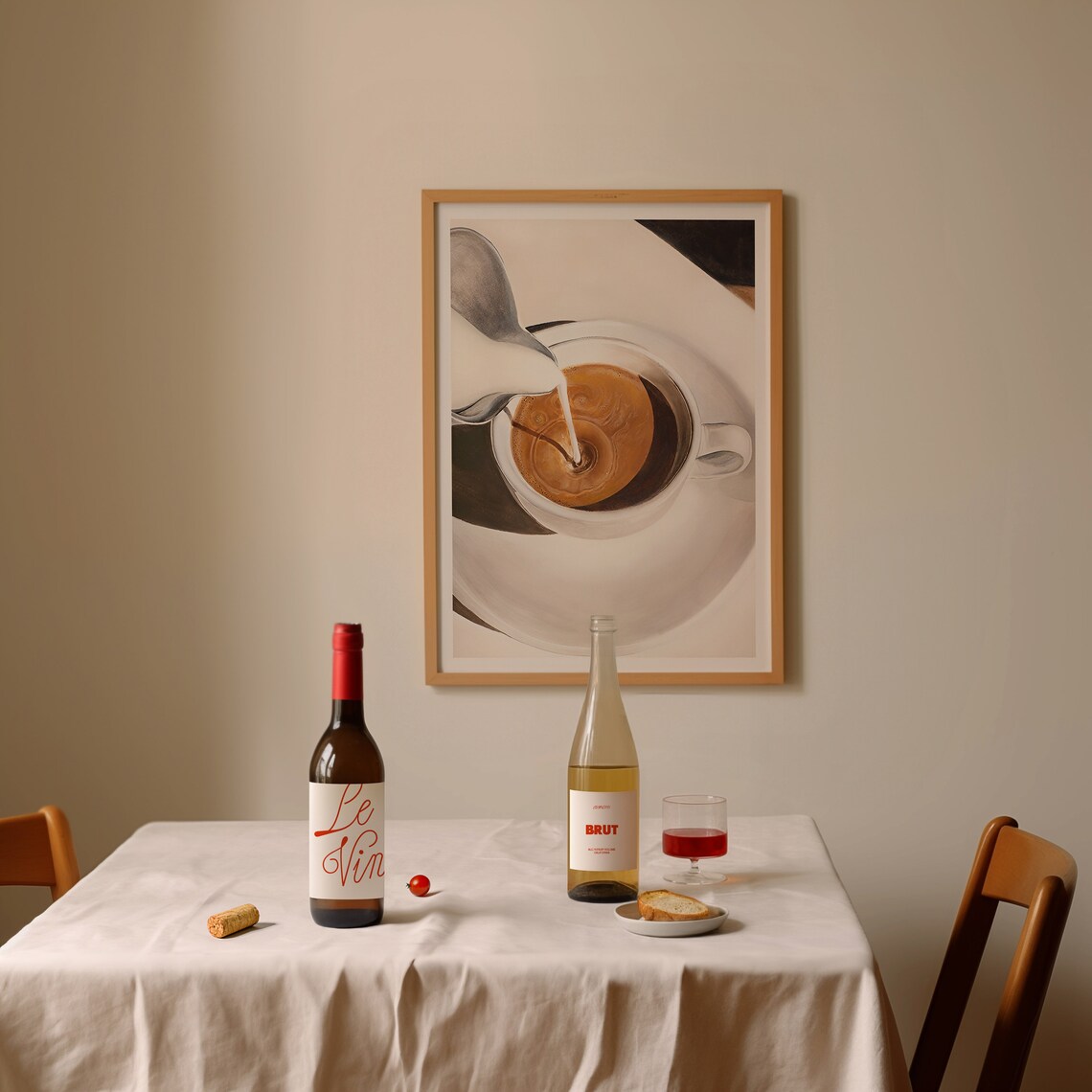 Neutral Coffee Still Life Vintage Kitchen Art Print - Image 2