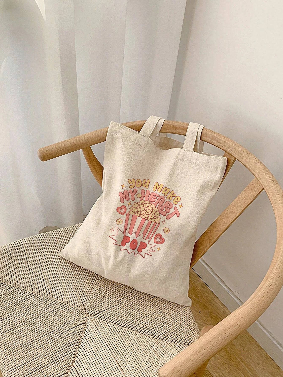 You Make My Heart Pop Retro Popcorn Bucket Valentine Art Poster - Image 3