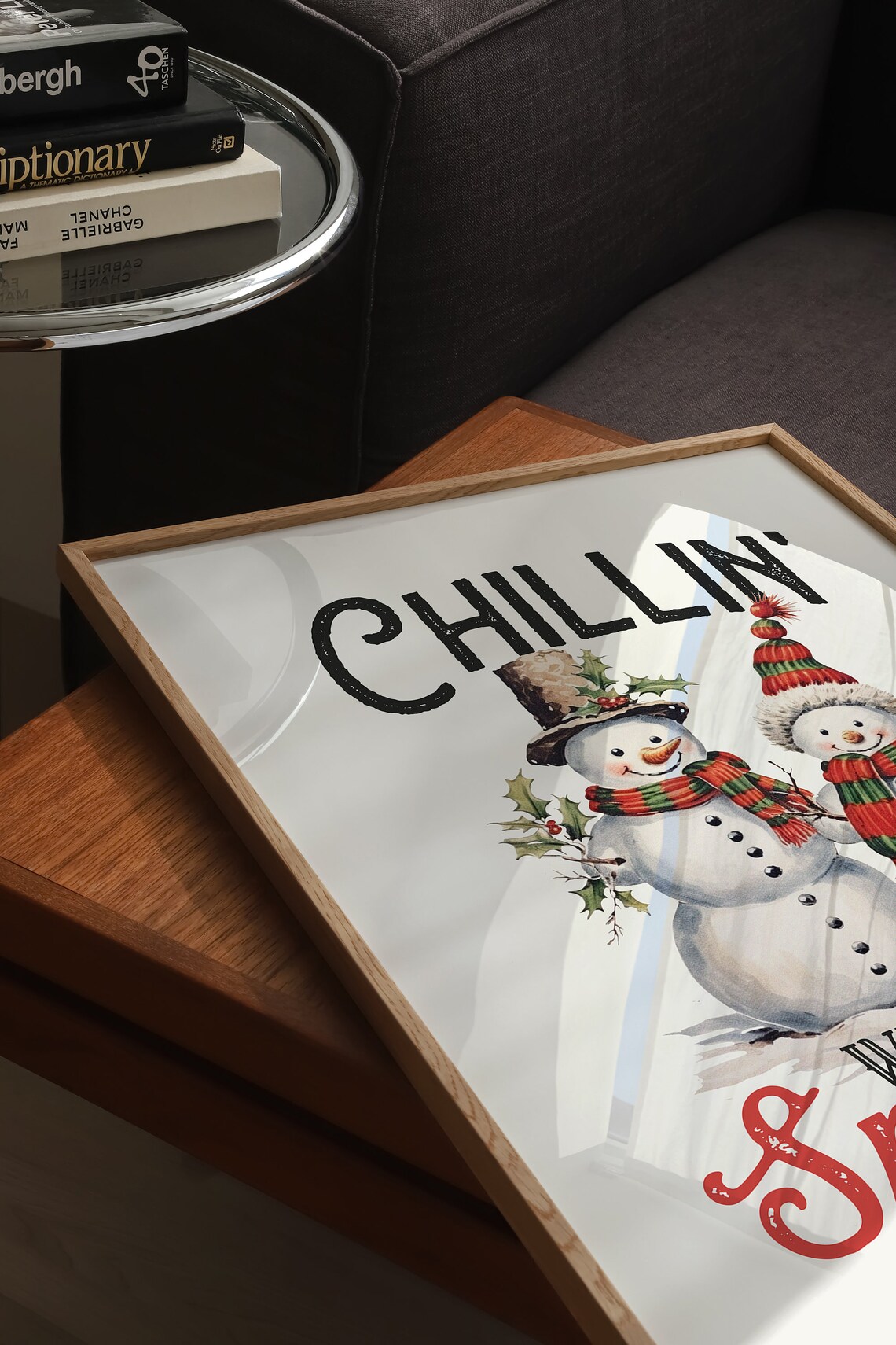 Chillin With My Snowmies Two Vintage Snowmen Friends Holiday Poster - Image 5