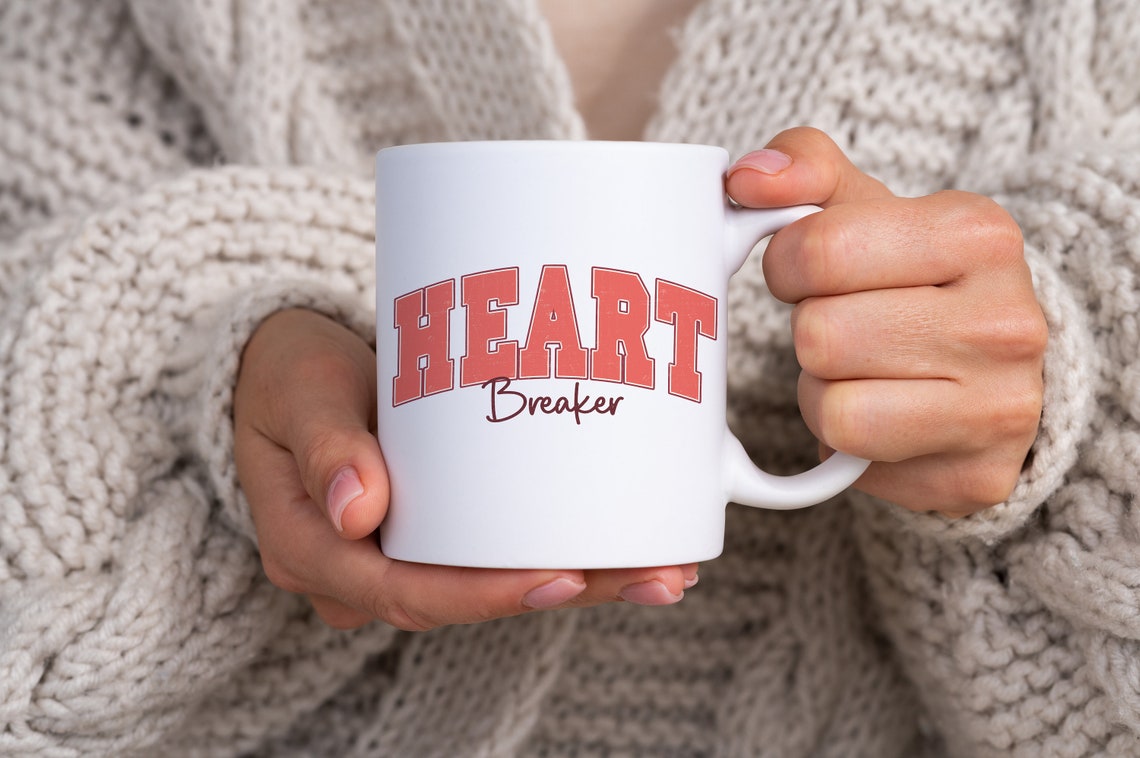 Heart Breaker Retro Varsity Collegiate Red Typographic Poster - Image 2