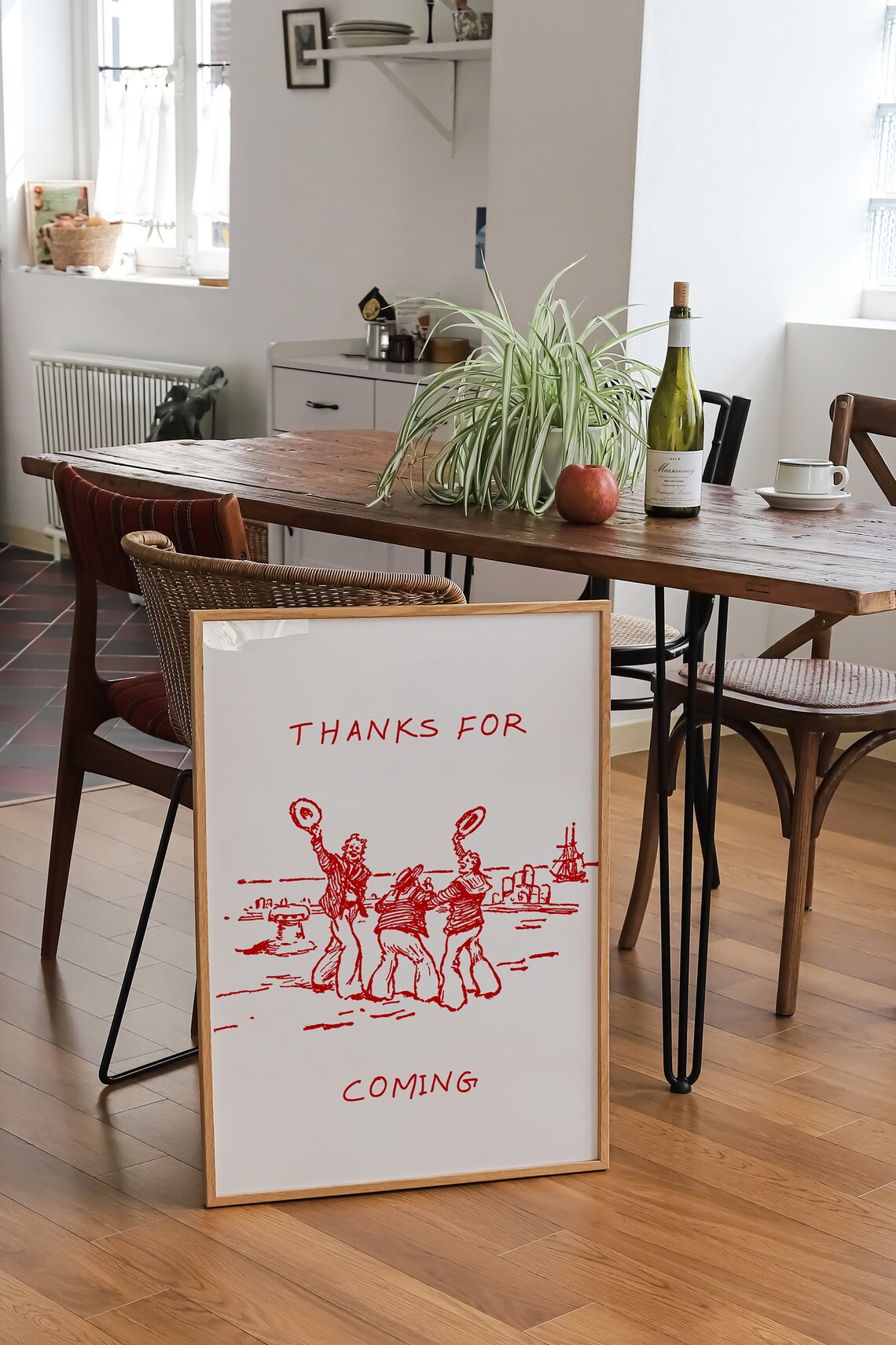 Thanks for Coming Red Vintage Sailors Dock Farewell Wall Poster - Image 2