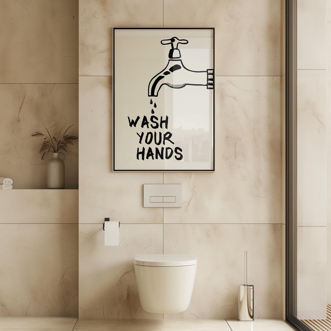 Wash Your Hands Poster Trendy Bathroom Decor Funky Bath Decor Cute Bath Art Retro Bathroom Prints Girly Bathroom - Image 4