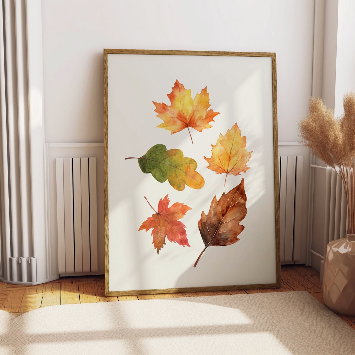 Watercolor Fall Leaves Botanical Poster in Warm Autumn Tones - Image 2