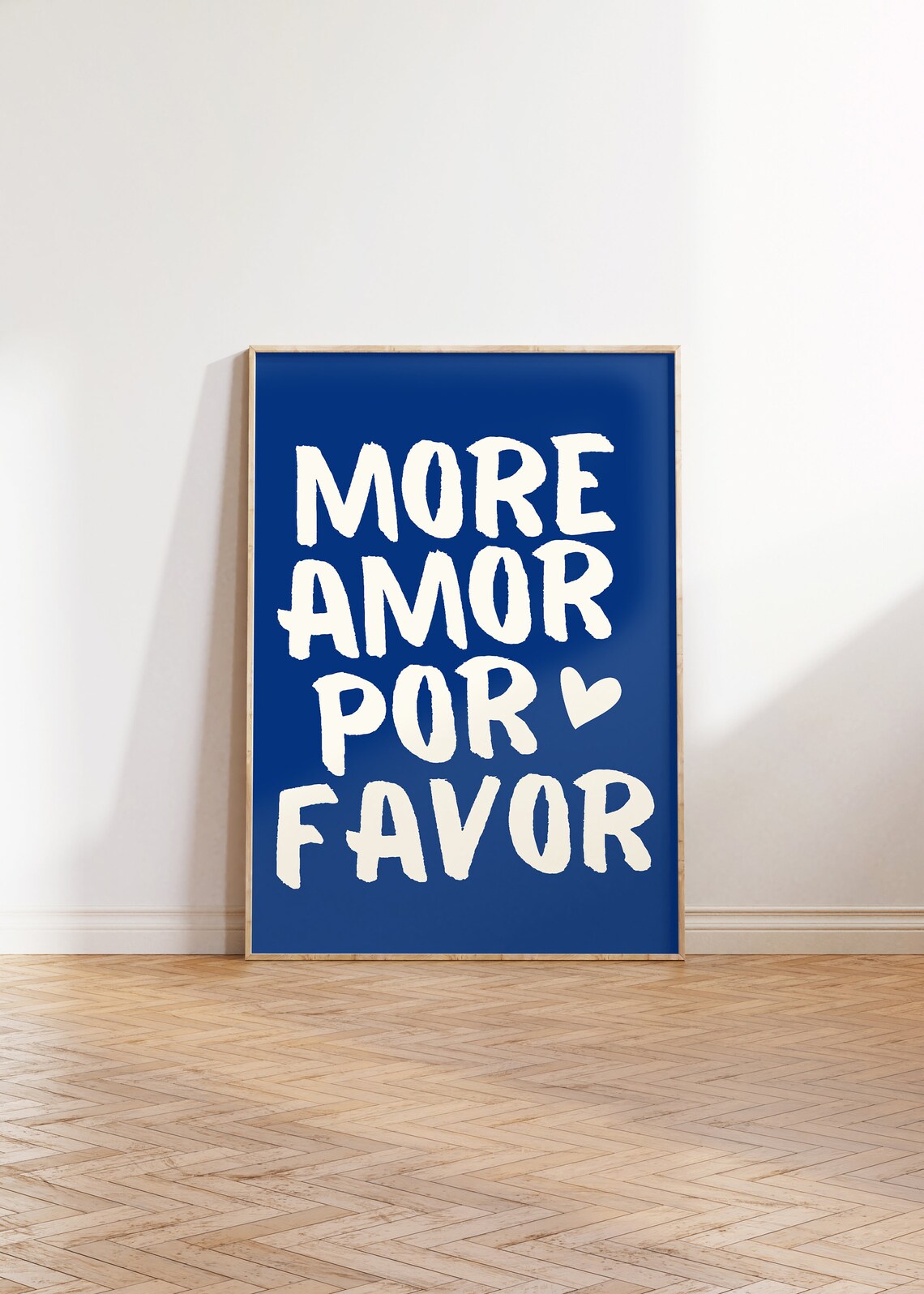 More Amor Por Favor Navy Blue Maximalist Love Typography Poster - Image 5