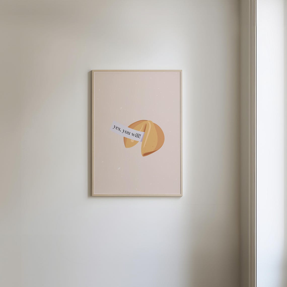 Yes You Will Lucky Fortune Cookie Beige Dreamy Positivity Poster - Image 5
