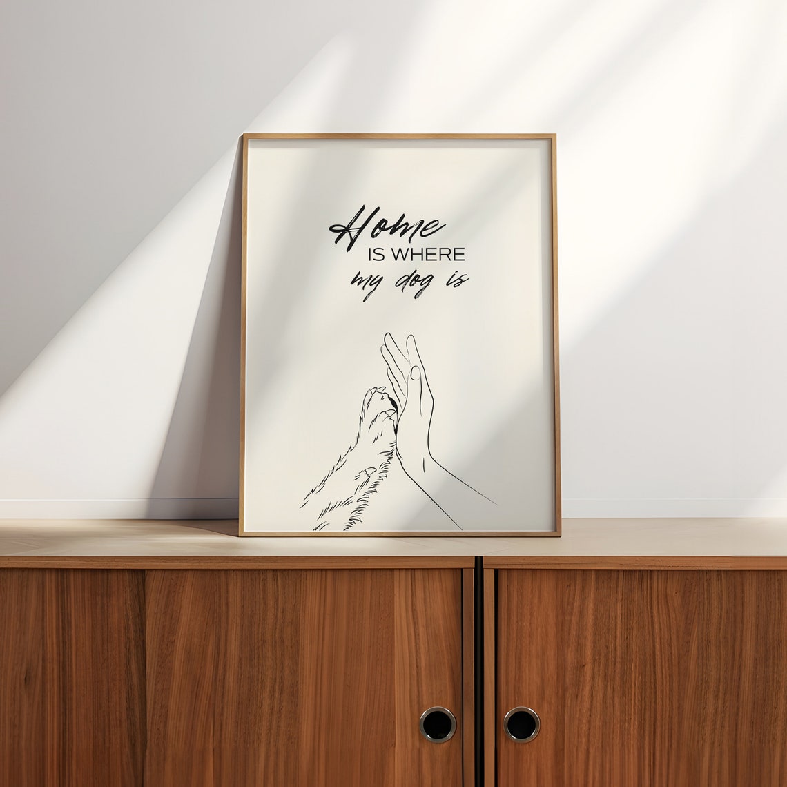 Home Is Where My Dog Is Print Dog Lover Art Dog Quote Print Dog Paw Print Dog Line Art Dog Owner Gift Dog Minimalism Wall Art - Image 2
