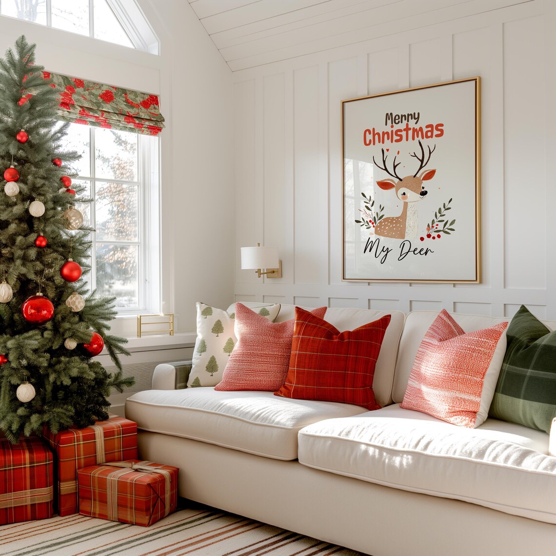 Merry Christmas My Deer Cute Woodland Reindeer Holiday Poster - Image 3