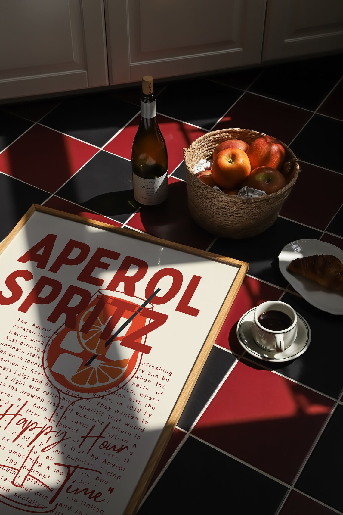 Aperol Spritz Bold Retro Italian Cocktail Recipe Bar Cart Poster - Image 3