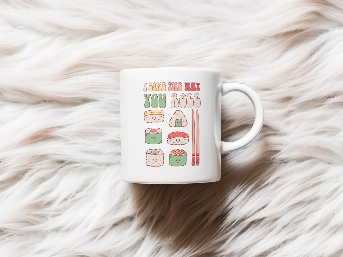 I Like The Way You Roll Cute Smiling Sushi Foodie Kitchen Poster - Image 2