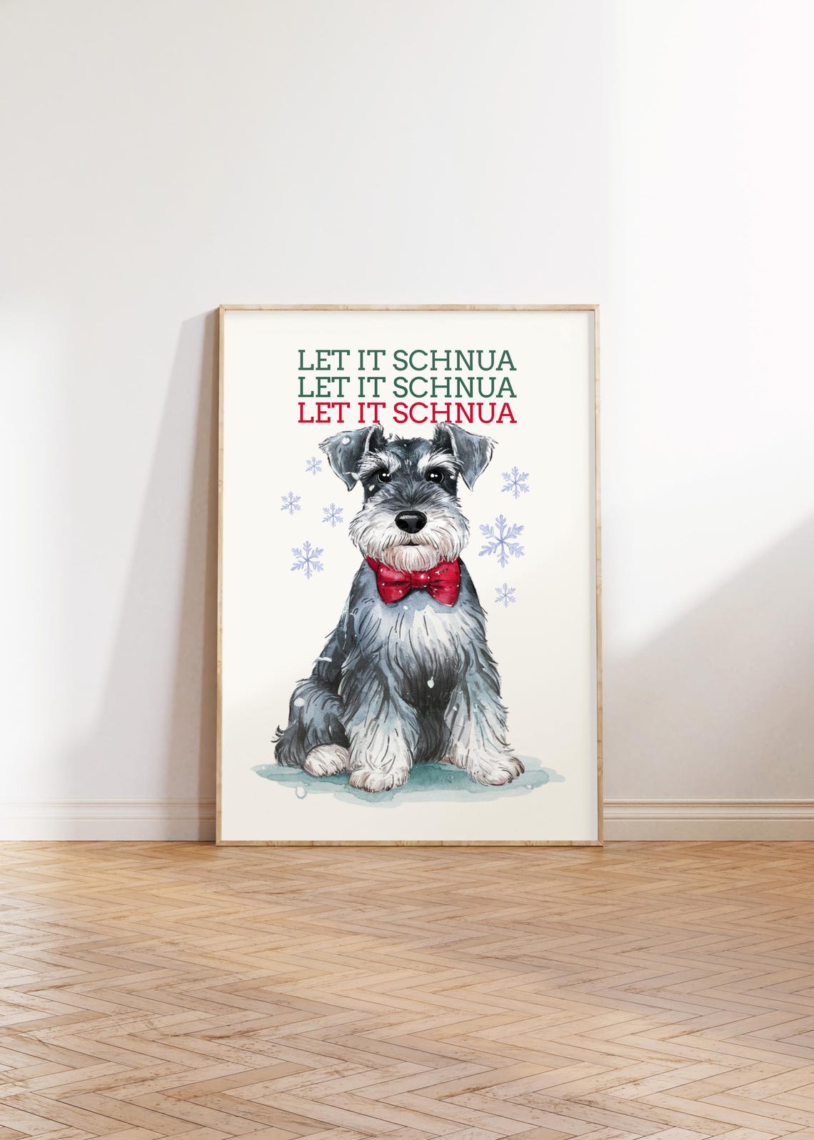 Let It Shnua Christmas Schnauzer Print Christmas Dog Print Funny Dog Print Funny Christmas Decor Dog Owner Xmas Gifts - Image 2