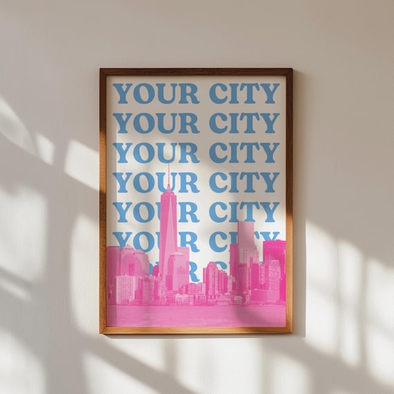 Custom City Print Travel Poster Skyline Art Print