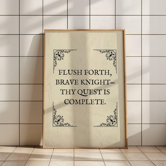 Funny Bathroom Art Print Toilet Humor Decor Classical Vintage Style Painting Wall Gift 02