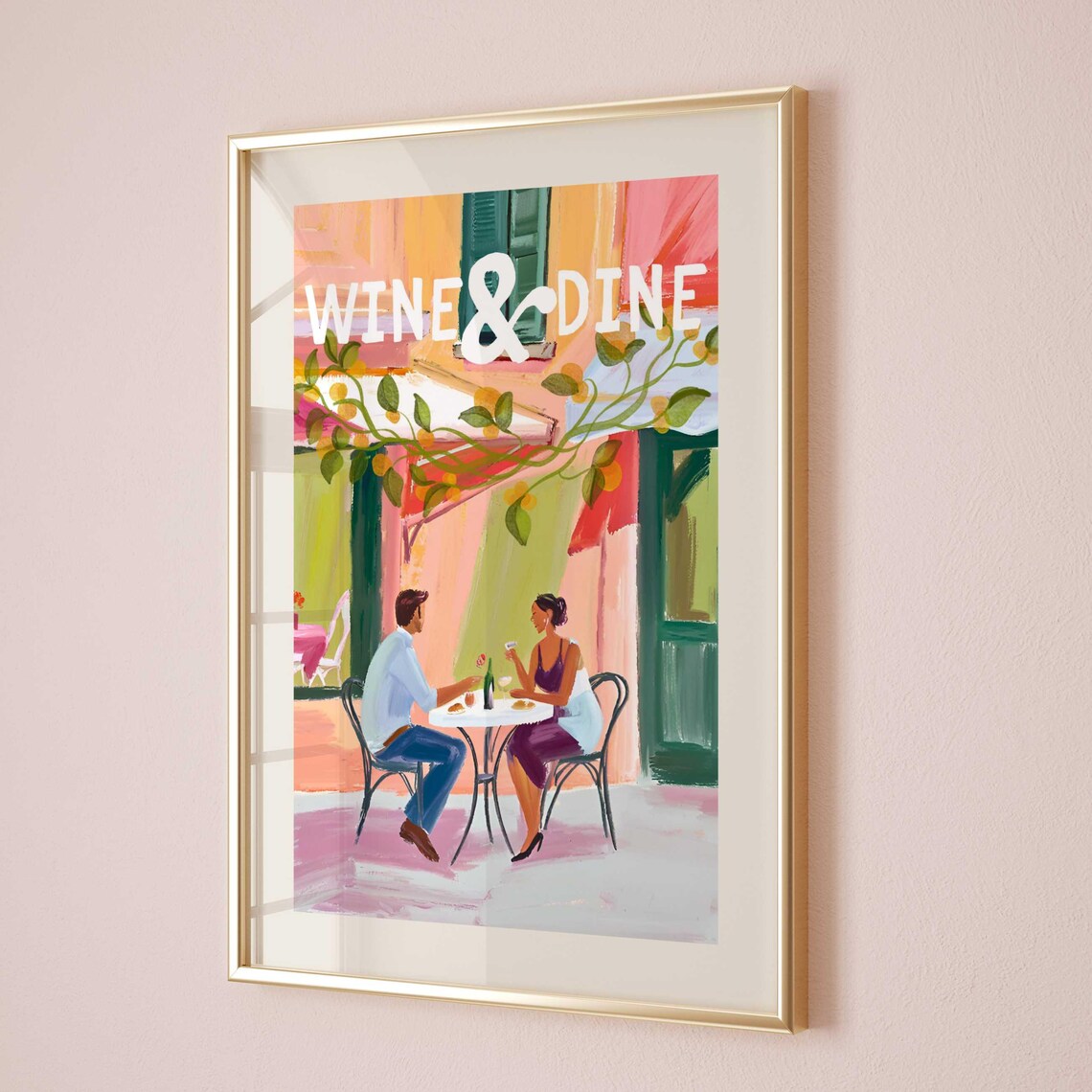 Wine And Dine La Dolce Vita Print, Amalfi Italy
