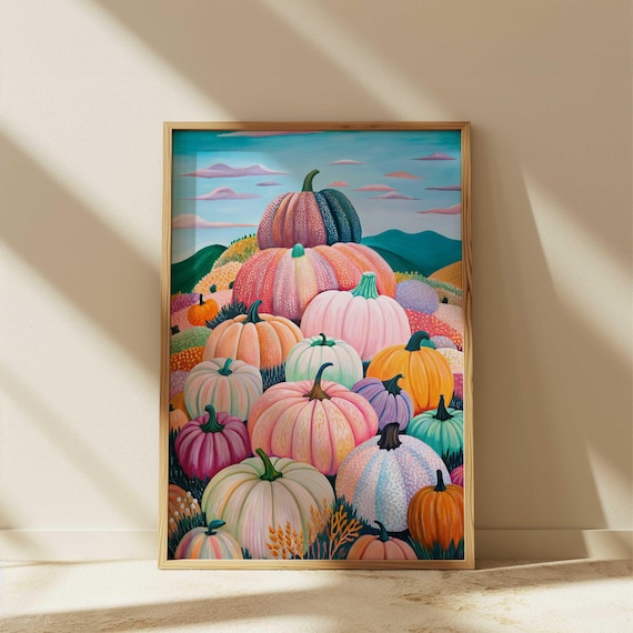 Pastel Halloween Pumpkin Art Print
