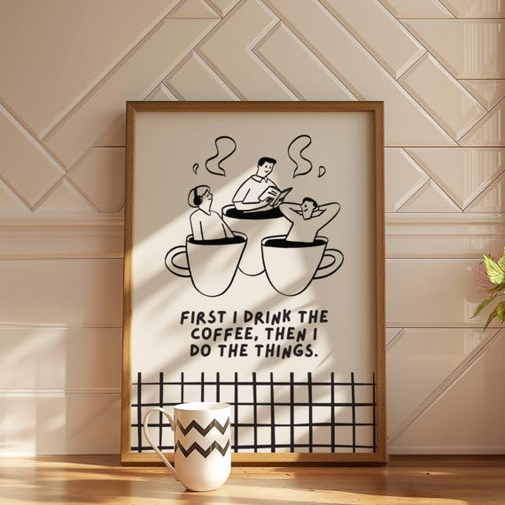 Coffee Bar Print Minimalist Kitchen Wall Art A2 Jpeg 300 Dpi