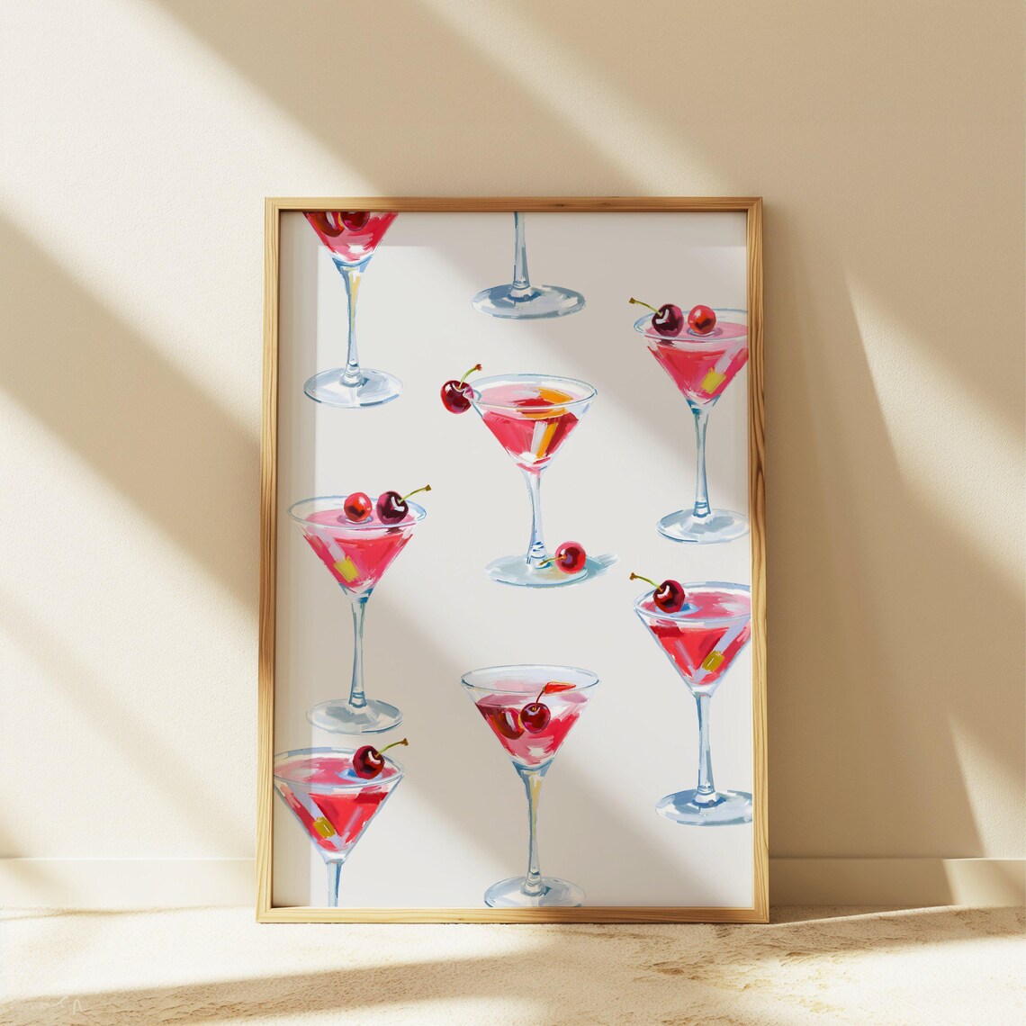 Cherry Print, Girly Room Decor Poster