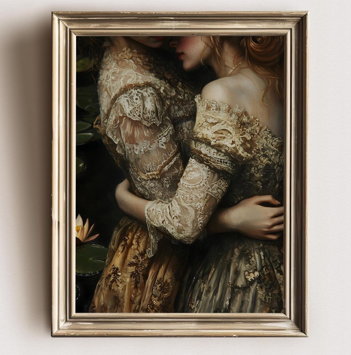 Girlfriends by the Lake, Dark Academia Art Print