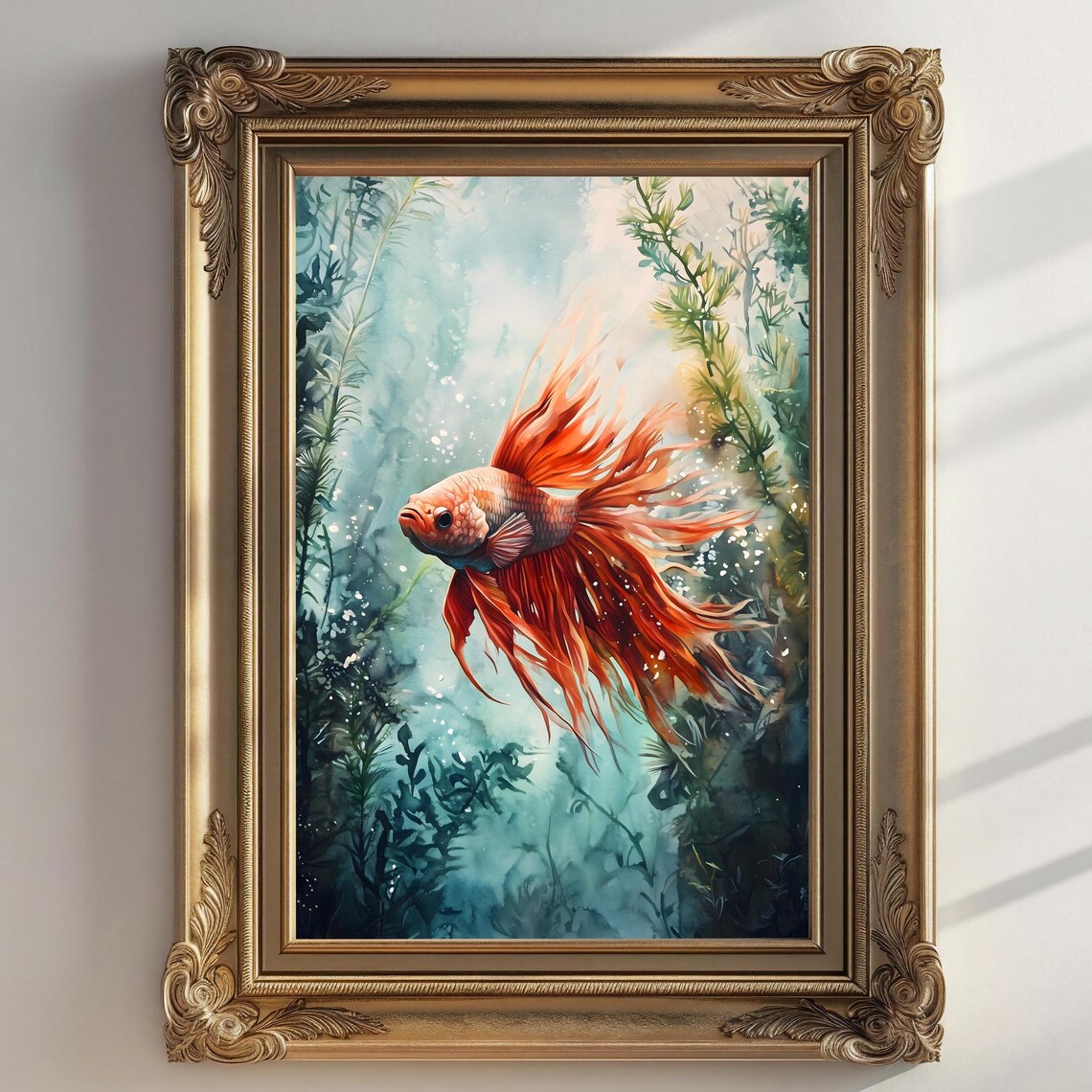 Aquarell Betta Fisch Painting Betta Fish Watercolor Print Of Fish Aquarium Painting Betta Art Aquarium Lover Gift For Betta Fisch Owner - Image 2