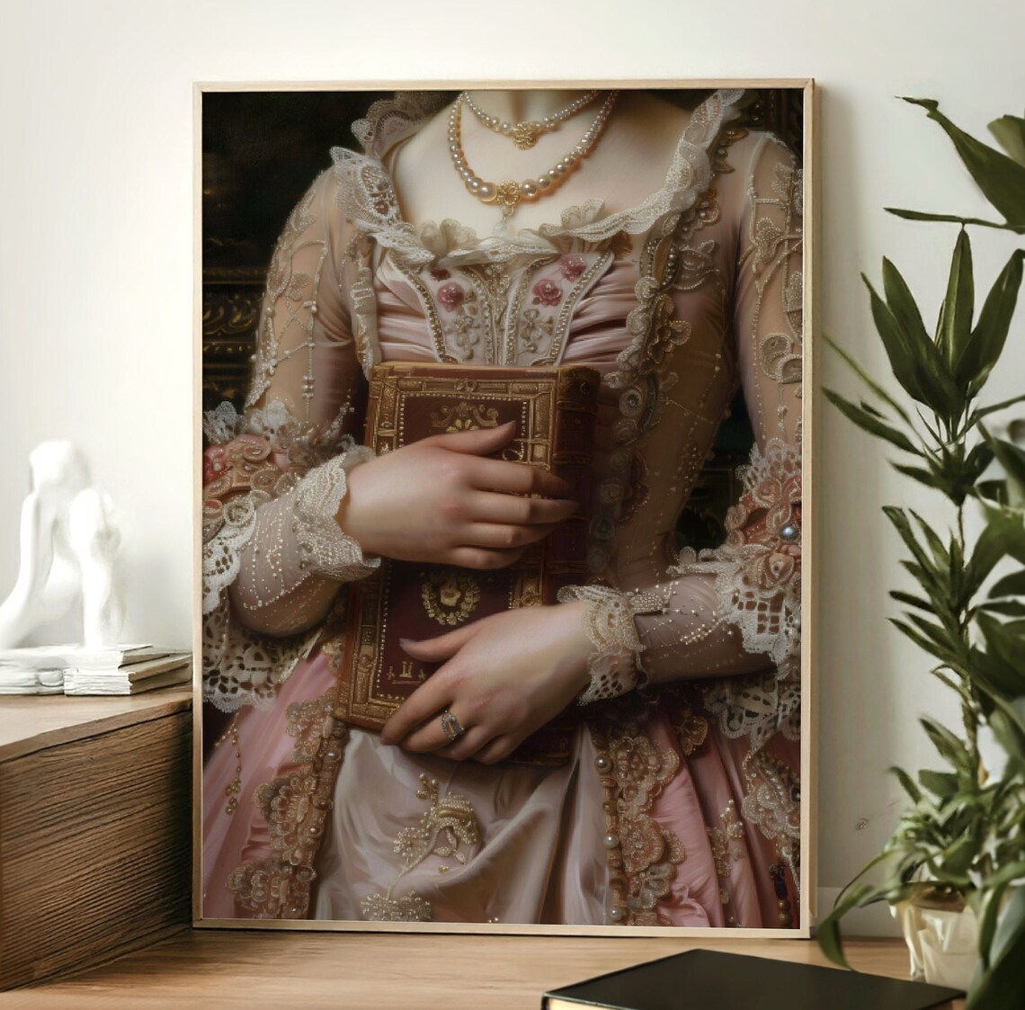 Victorian Bookish Woman, Vintage Art Print - Image 2