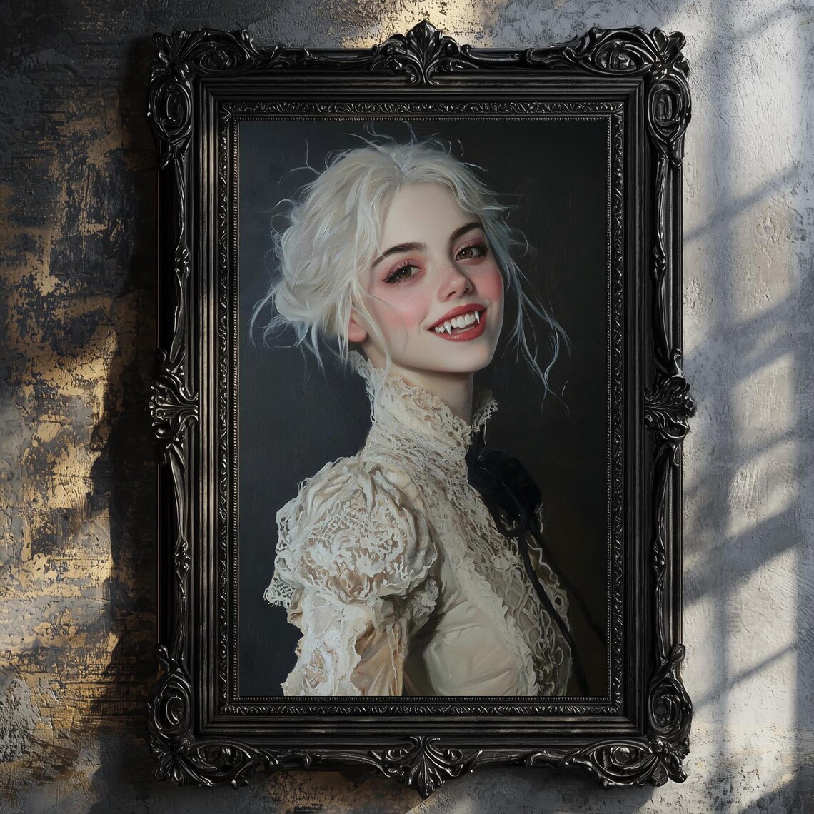 Vampire Lady Gothic Art Print, Dark Academia