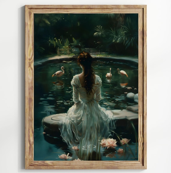 The Pond, Dark Academia Gothic Victorian Art Print