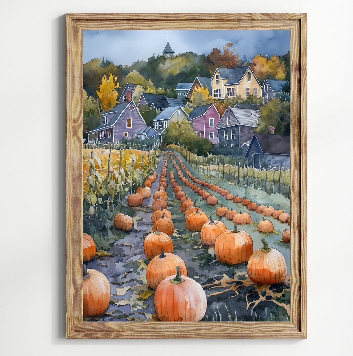 Pumpkin Patch Art Print, Farmhouse Fall Decor