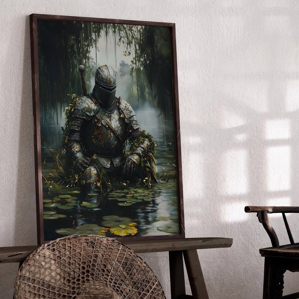 Medieval Knight, Dark Academia Fantasy Art Print - Image 2