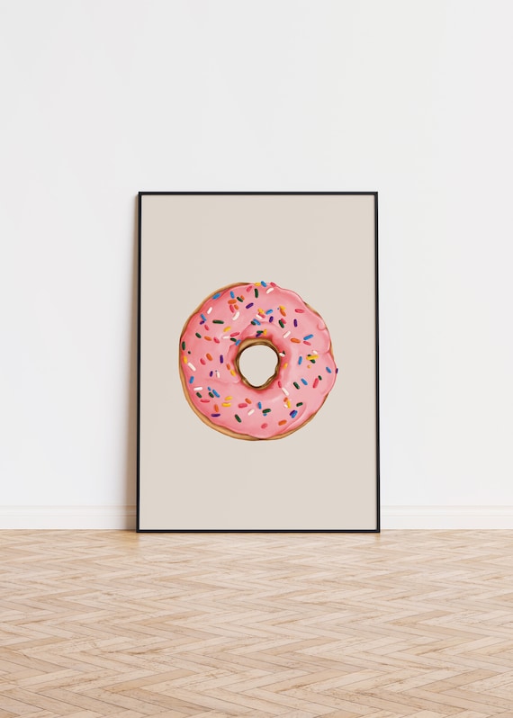 Donut Poster Art Print, Food and Drink Decor