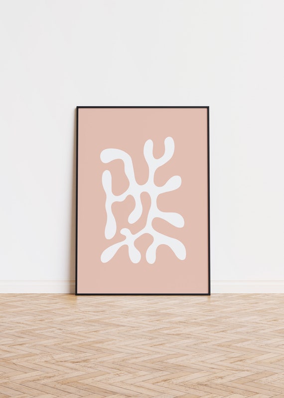 Pink Pastel Coral Poster Wall Art Printed