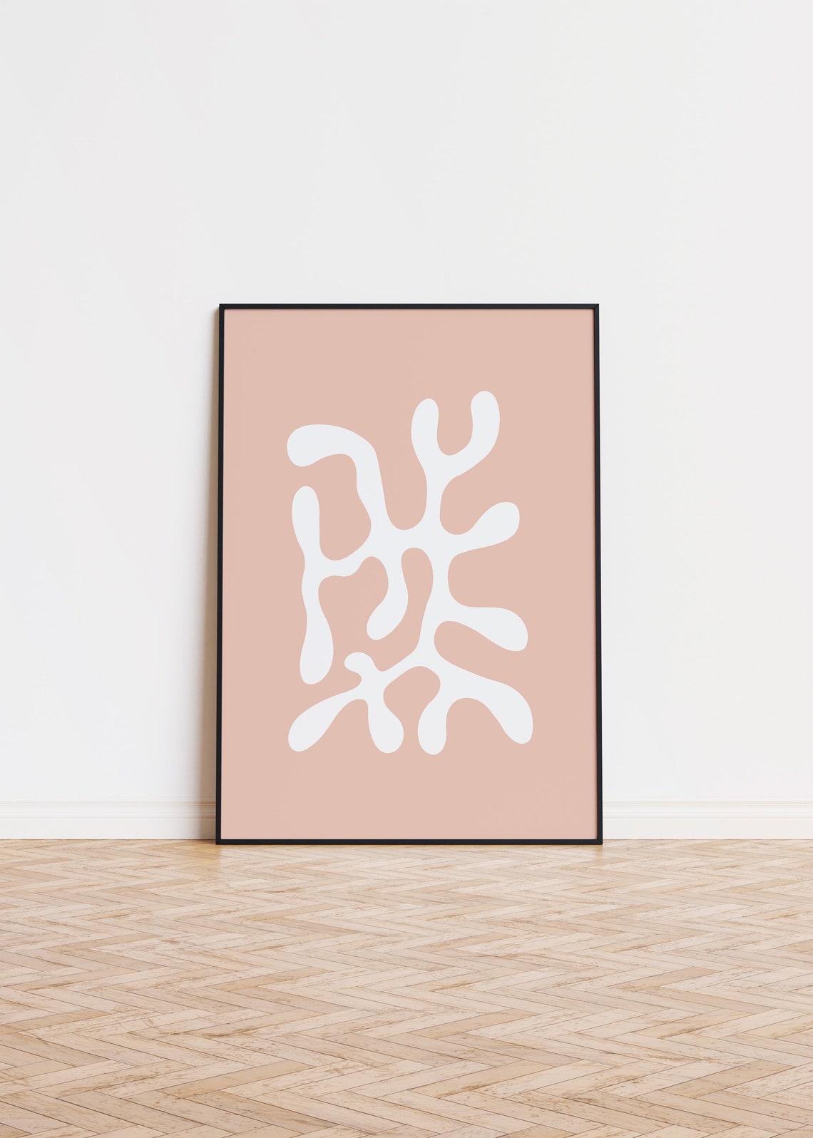Pink Pastel Coral Poster Wall Art Printed