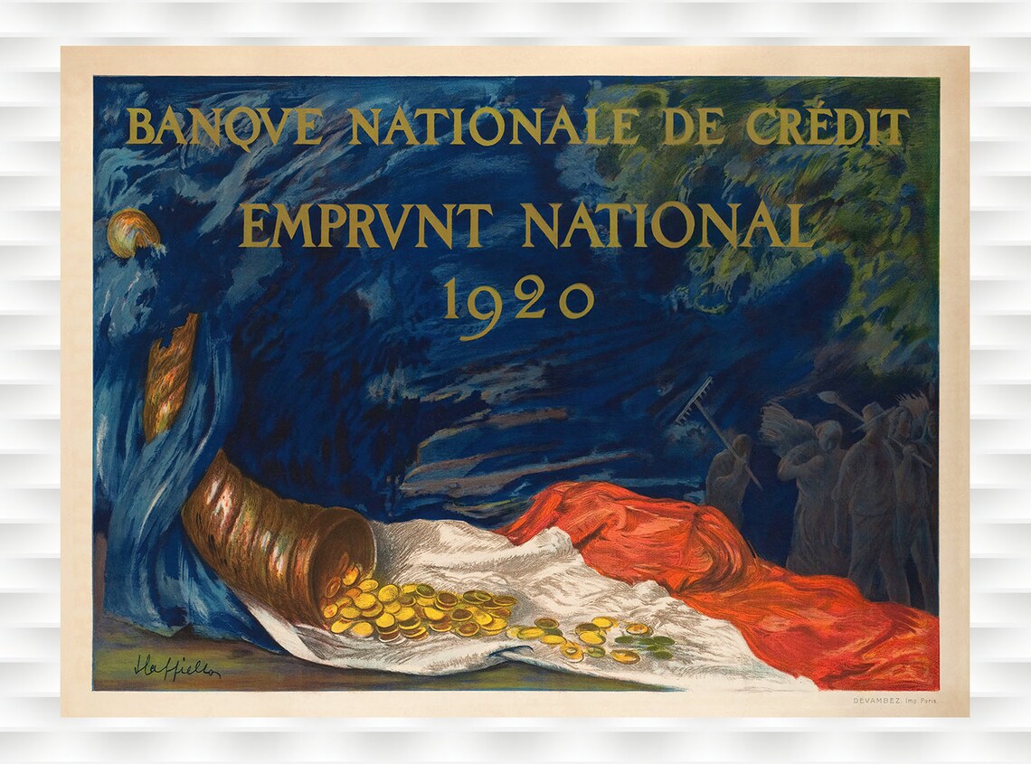 Banque Nationale Credit Emprunt National 1920 Cappiello French Poster