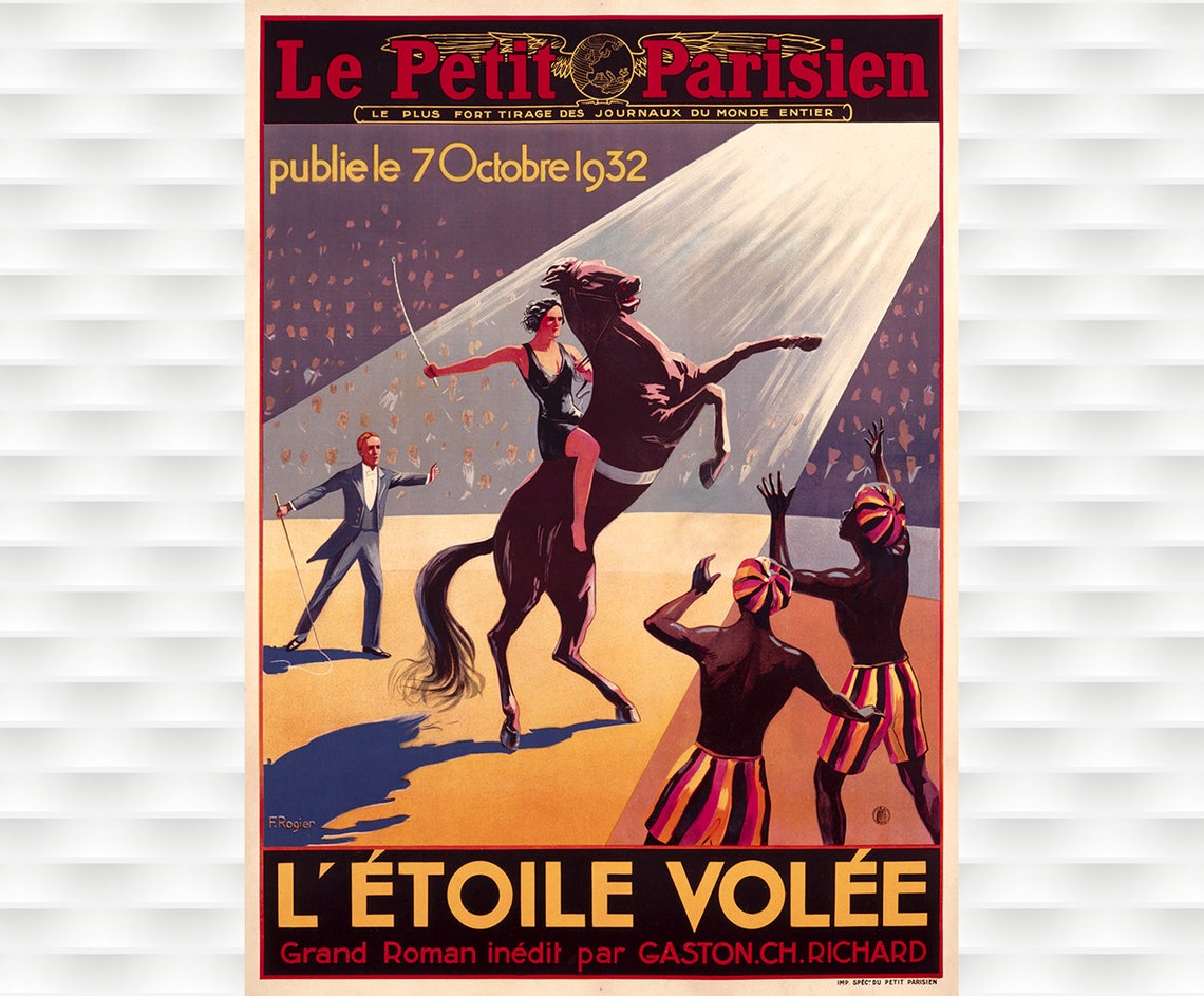 Le Petit Parisien L Etoile Volee October 1932 Circus Horse Poster