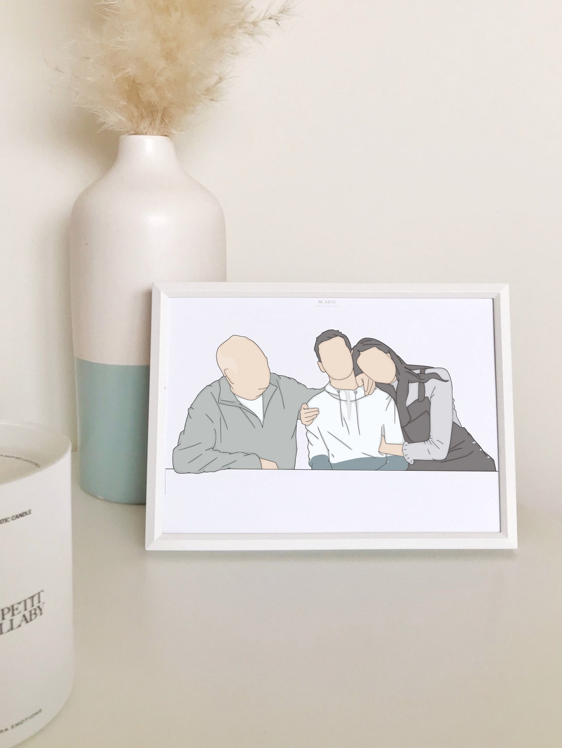 Faceless Women Group Friends Illustration Custom From Photo Poster - Image 3