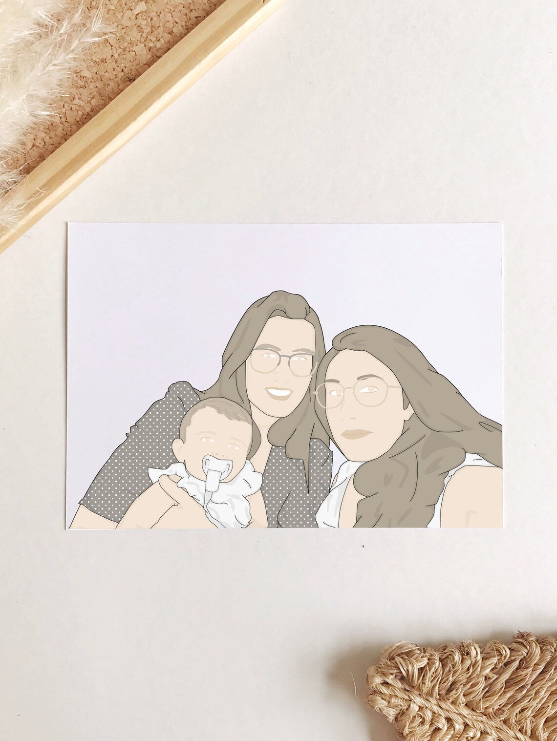 Mother's Day Gift Idea, Custom Portrait Illustration - Image 2