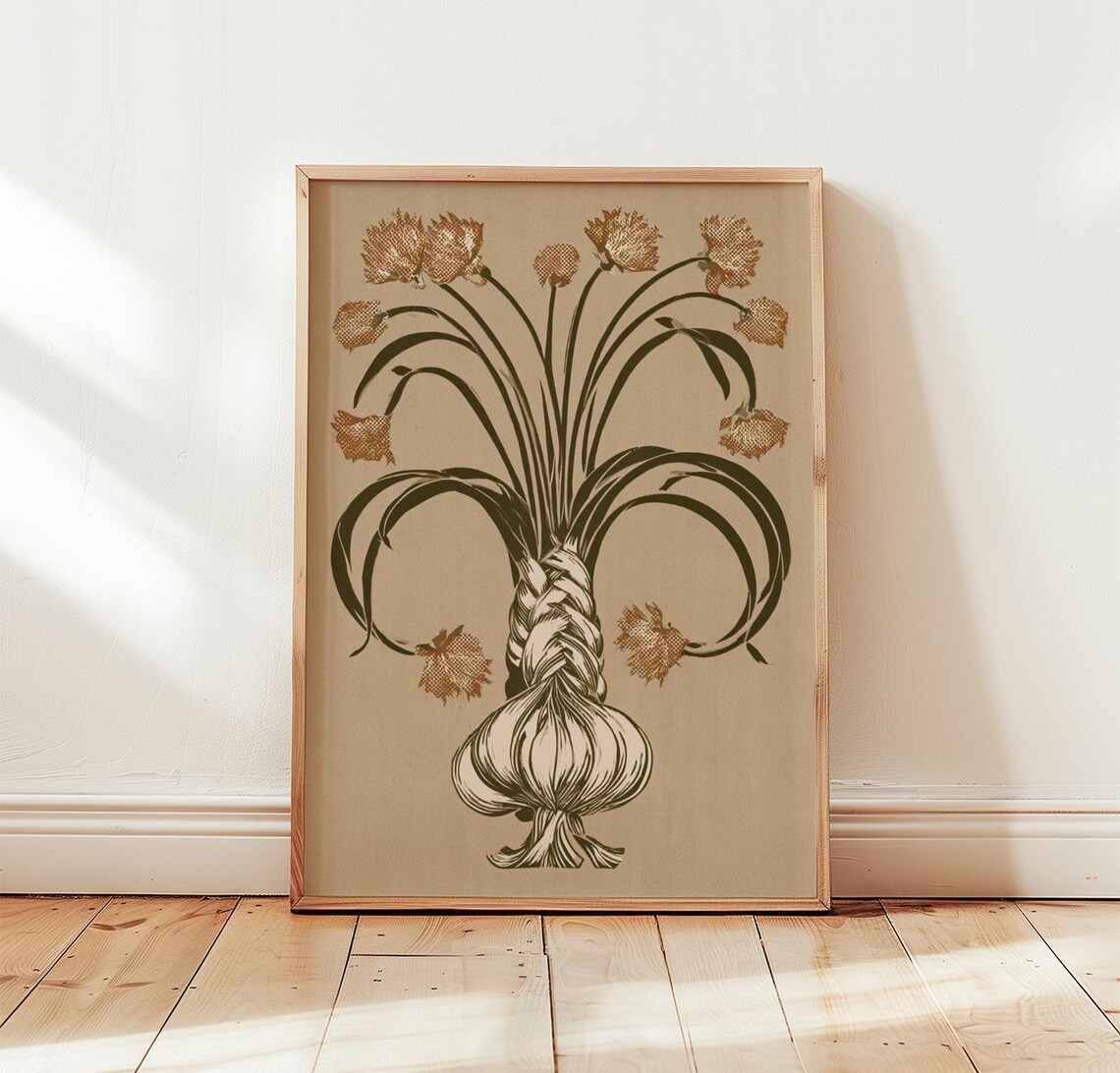 Garlic Botanical, Vintage Kitchen Poster