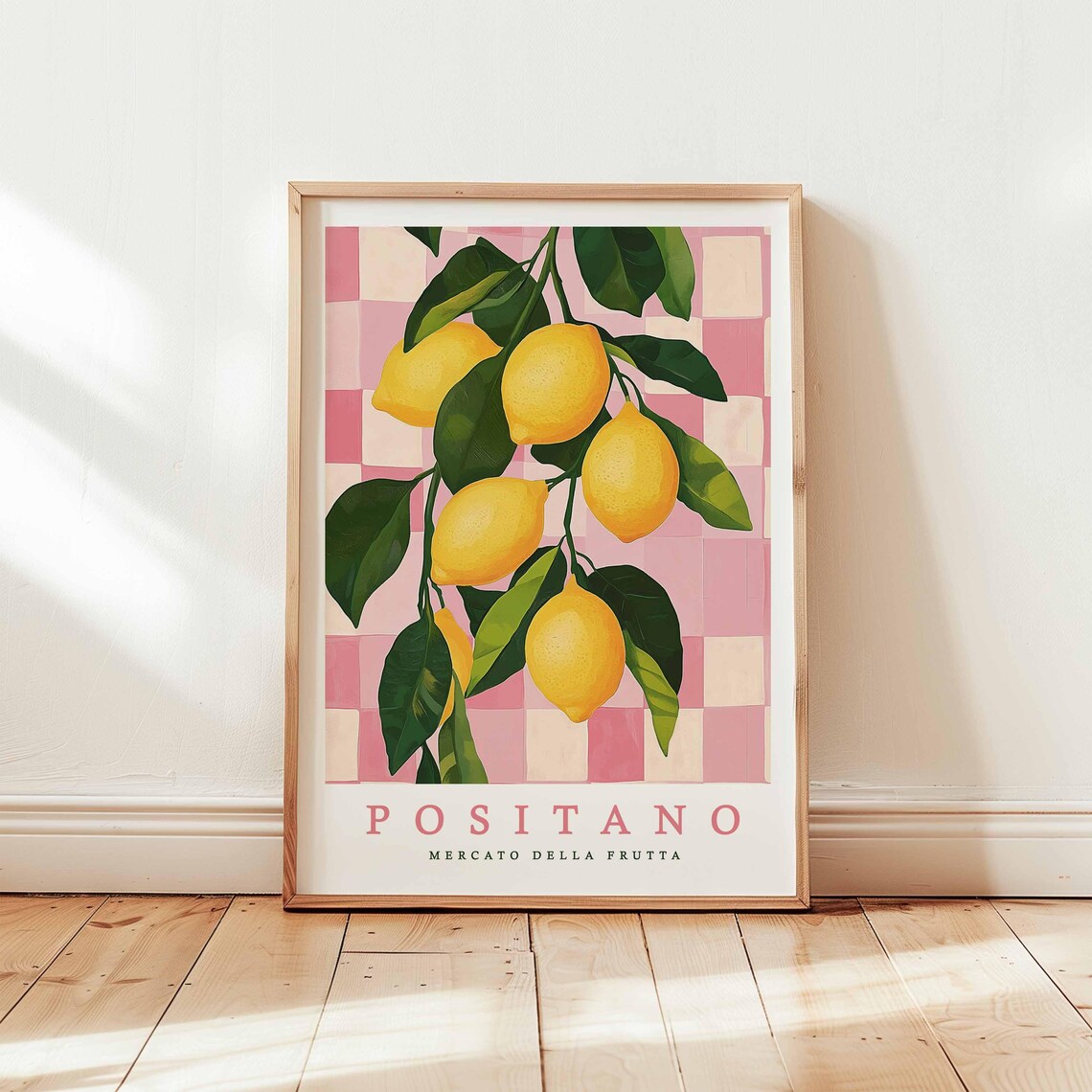 Positano Lemon Poster Print, Italian Kitchen Decor