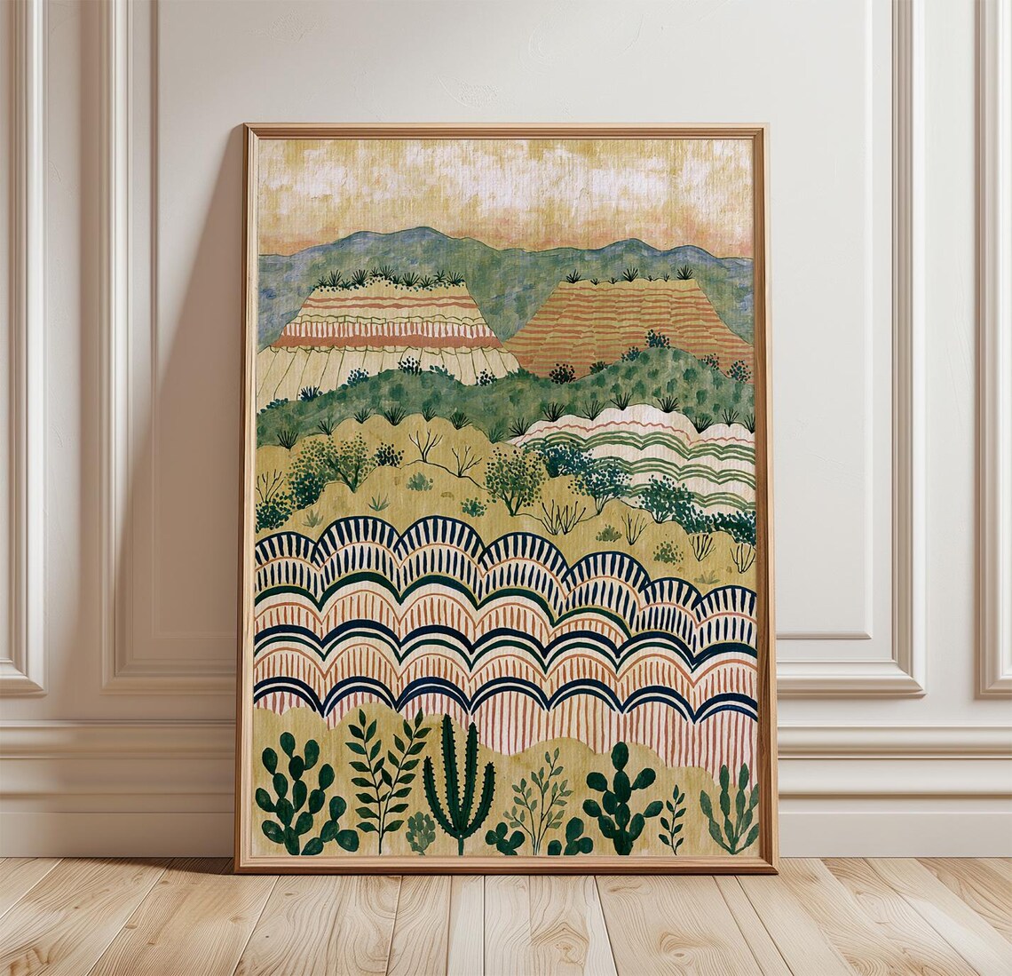 Abstract Desert Landscape, Boho Southwest Canyon Art