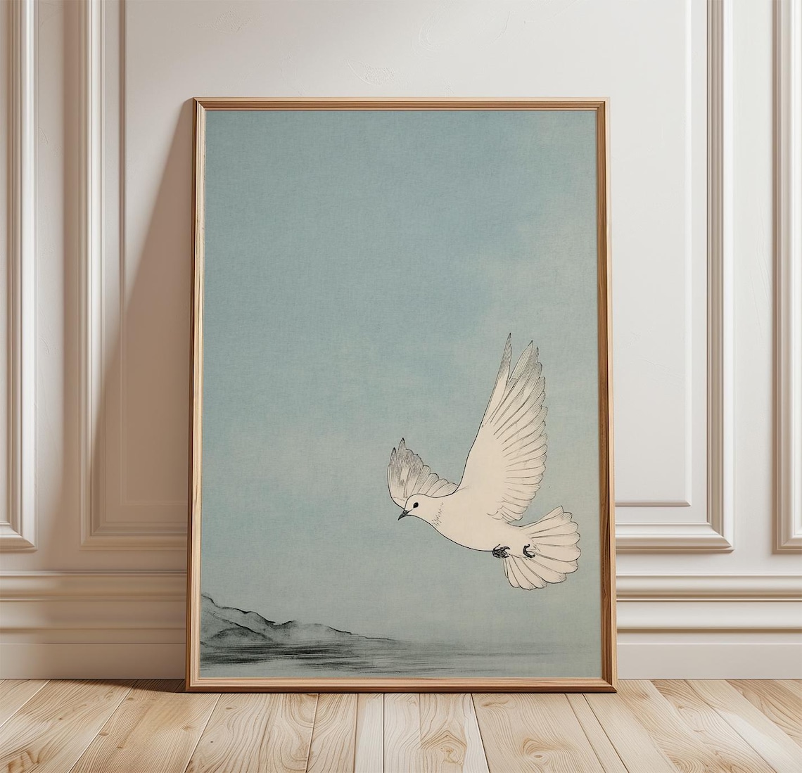 Dove Poster, Minimal Bird Art Print