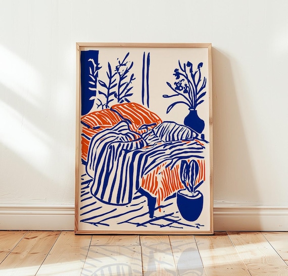 Abstract Bedroom Wall Art, Matisse Style