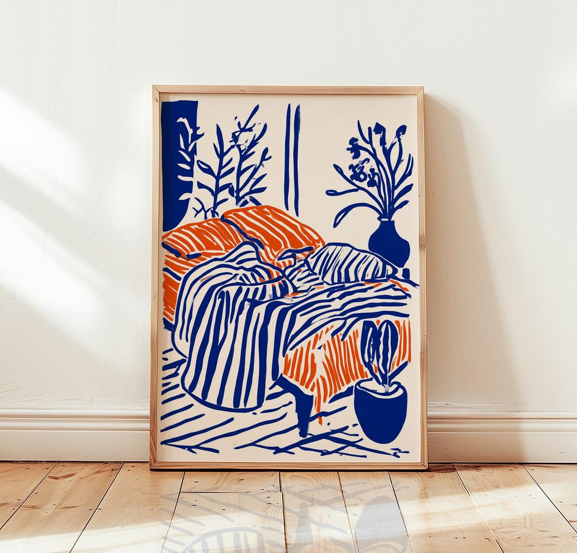 Abstract Bedroom Wall Art, Matisse Style
