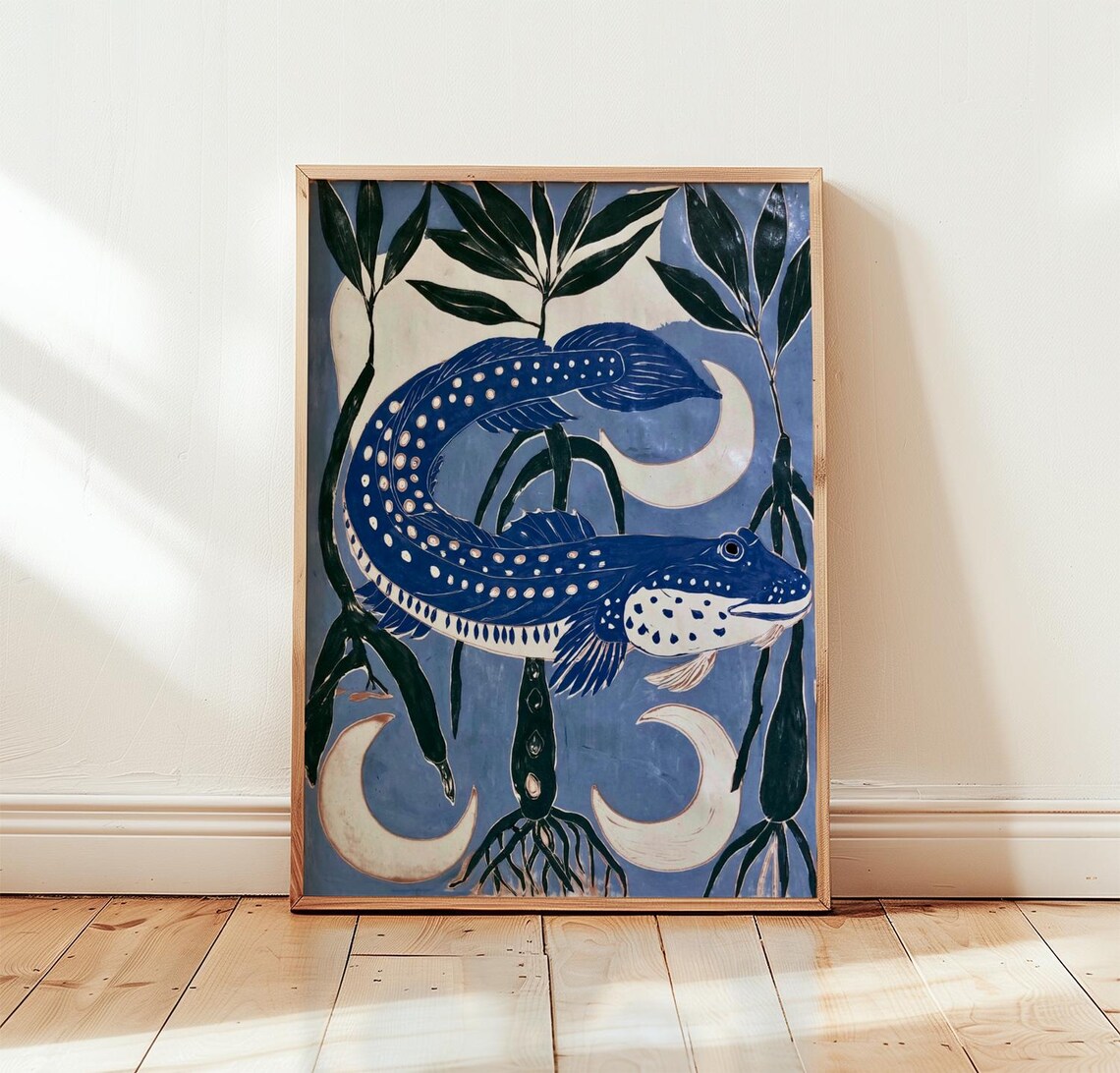 Blue Fish Coastal Marine Poster