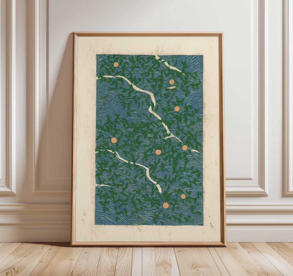 Japanese Abstract Nature Poster, Minimalist Zen Art Print