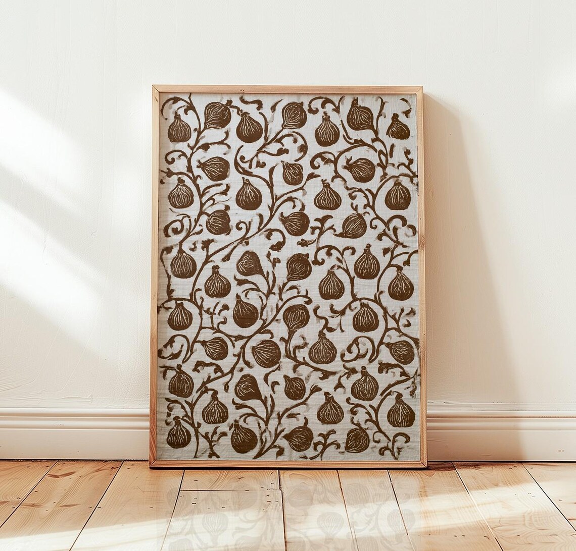 Botanical Fig Fruit Minimalist Poster, Kitchen Decor