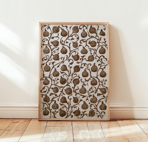 Botanical Fig Fruit Minimalist Poster, Kitchen Decor