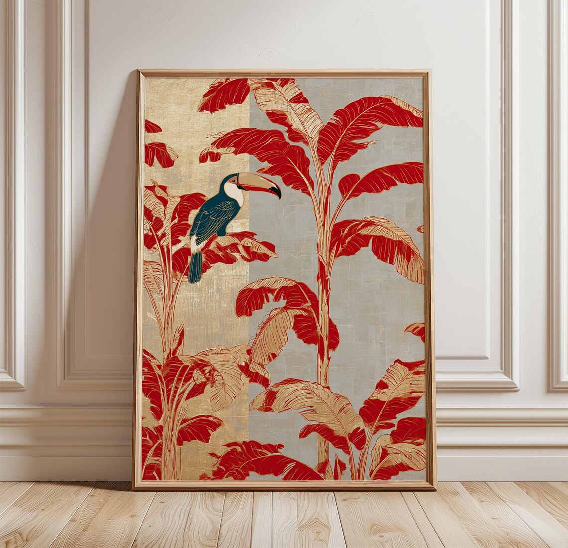 Toucan Poster, Tropical Botanical Jungle Bird