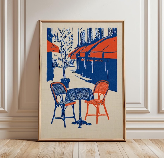 Cafe Terrace Vintage Paris Bistro Art Print